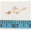 Image 1 : 14K GOLD EARRINGS WITH PEARL INLAY