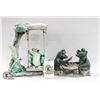 Image 1 : 2 CERAMIC FROG GARDEN ORNAMENTS