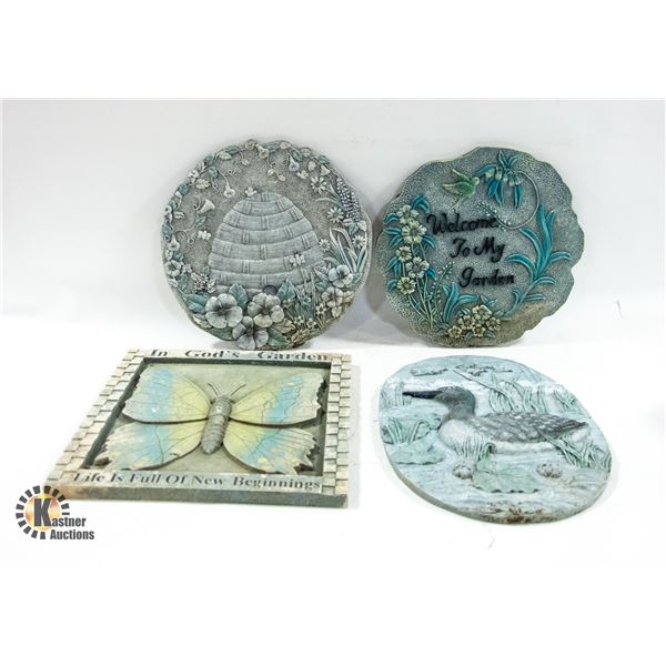 SET OF 4 GARDEN PLAQUES