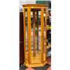 Image 1 : OAK CORNER CURIO CABINET H-73.5"
