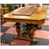 Image 2 : ANTIQUE TABLE 54” X 40” ON WHEELS & 2 LEAFS
