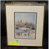 Image 1 : KLAUSSEN QUEBEC SKATING PRINT FRAMED