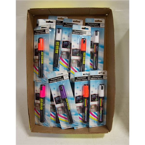 FLAT OF 16 FLUORESCENT WINDOW MAKERS