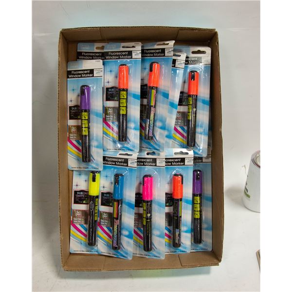 FLAT OF 16 FLUORESCENT WINDOW MAKERS