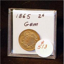 1865 2 CENT PIECE