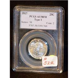 1917 TYPE 1 STANDING LIBERTY QUARTER CERTIFIED