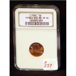 1995 LINCOLN CENT- DOUBLE DIE CERTIFIED MS68