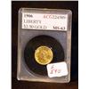Image 1 : 1906 LIBERTY QUARTER EAGLE GOLD PIECE CERTIFIED MS
