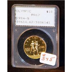 1984-S US $10 GOLD COMMEM PROOF PR-67 CERTIFIED