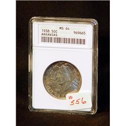 1938-P ARKANSAS HALF CERTIFIED MS64; 3156 MINTAGE