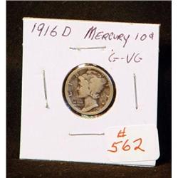 1916D MERCURY DIME