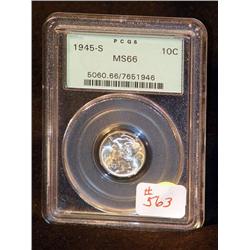 1945 MERCURY DIME CERTIFIED MS-66