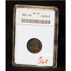 1825 BUST DIME CERTIFIED EF-40