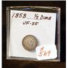 Image 1 : 1858 SEATED HALF DIME