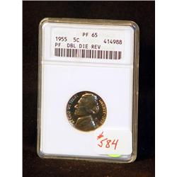 1955 JEFFERSON NICKEL PROOF, CERTIFIED MS-63