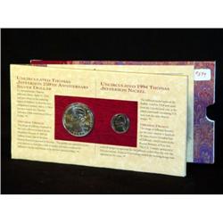 1993 JEFFERSON COINAGE AND CURRENCY SET