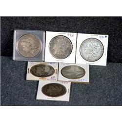 MORGAN SILVER DOLLARS, 1889-O, 1887-O, 1885-O, 188