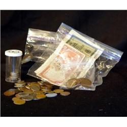 WORLD COIN LOT- SOME SILVER AND CURRENCY