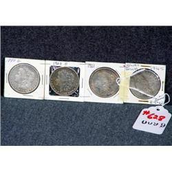 MORGAN SILVER DOLLARS, 1890-O, 1900-O, 1921, 1921-