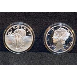 SILVER DIME AND QUARTER REPLICAS- 2 X THE MONEY