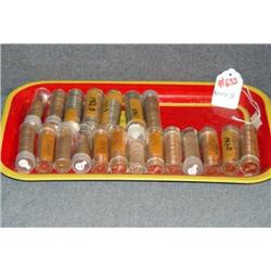 LOT OF 20 TUBES OF NICKELS AND PENNIES