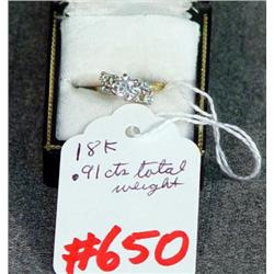 DIAMOND RING WITH .91 CARAT TOTAL WEIGHT