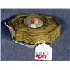 Image 1 : FRENCH GILT JEWELRY BOX WITH PAINTED FEMALE PORTRA