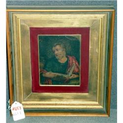 ICON SAINT MARK OIL ON COPPER 5"X6 1/2"