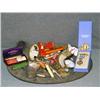 Image 1 : TRAY LOT WITH OLD PINS, JACK KNIVES, STRAIGHT RAZO