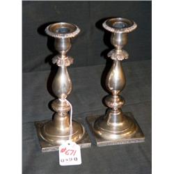 PAIR OF SILVER 8.5" CANDLESTICKS