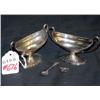 Image 1 : PAIR OF SILVER BOAT SHAPED MASTER SALTS WITH DIPS-