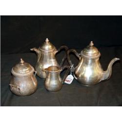 SOLID SILVER 4 PC CONTINENTAL TEA SET