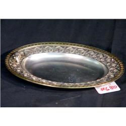 MOUSE DECORATED STERLING 8.5" CHEESE PLATE