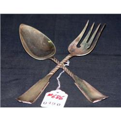 SOLID SILVER SALAD FORK AND SPOON