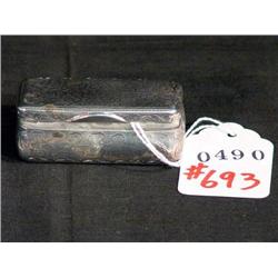 HALLMARKED SILVER PRESENTATION BOX 2.5"X1.5" AND 1