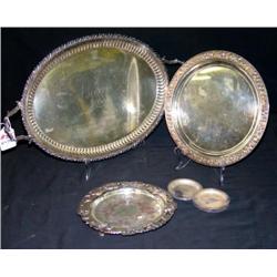 LOT OF FANCY SILVERPLATED TRAYS