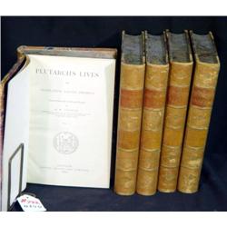 LOT 5 VOL SET OF PLUTARCH'S LIVES, 1882, LITTLE, B