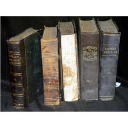 LOT 5 BOUND HARPER'S AND PUTNAM'S MAGAZINES C1850'