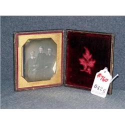 SIGNED WEBSTER FAMILY DAGUERREOTYPE 3"X3.5"