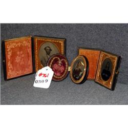 LOT OF 3 DAGUERREOTYPES INCL GUTTA PERCHA CASE
