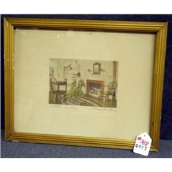 WALLACE NUTTING PRINT "A STITCH IN TIME"