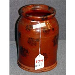 CONN. REDWARE 8" CROCK, PROVENANCE WALSTROM