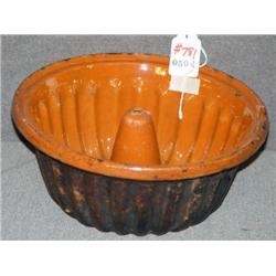 PENN REDWARE PUDDING MOLD 11" DIAMETER AND 5"