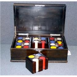 MAH CASE WITH POKER CHIPS