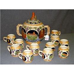 GERMAN PUNCH POT WITH 11 CUPS