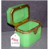 Image 1 : JADITE ORMOLU MOUNTED JEWEL CASKET 4" HIGH
