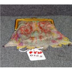 WHITING AND DAVIS CO MESH BAG WITH GILT FRAME