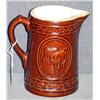 Image 1 : BROWN STONEWARE COW DECORATED PITCHER, 8 " HIGH