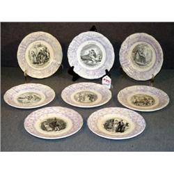 SET OF 8 FRENCH SCENIC PLATES