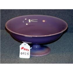 EARLY LAVENDER GLASS 4" COMPOTE WITH INTERIOR CARM